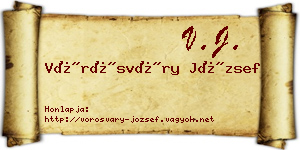Vörösváry József névjegykártya
